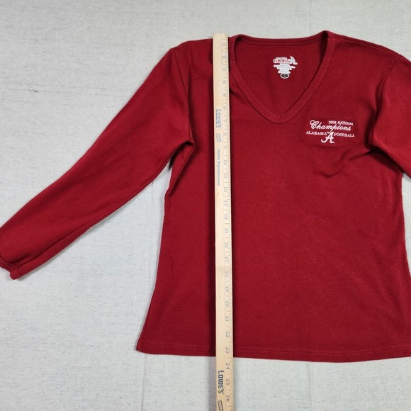 Alabama Crimson Tide Sweater Womens Large Red V-Neck Pullover Long Sleeve Champs - Picture 5 of 13